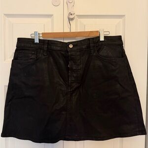 Joe's Jeans Black waxed denim Mini Skirt